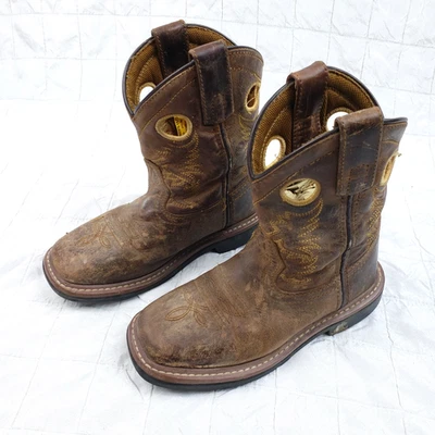 Dan Post Kids Size 11.5 D Brown Amarillo 8in Square Toe Cowboy Western Boots $90 - Image 1 of 4