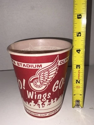 Vintage Detroit Red Wings Wax Beer Cup From Olympia Stadium 1970’s Gordie Howe - Image 1 of 4