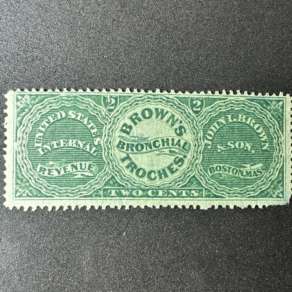 1864 RS40 Brown’s Bronchial Troches Private Revenue Stamp - Image 1 of 4