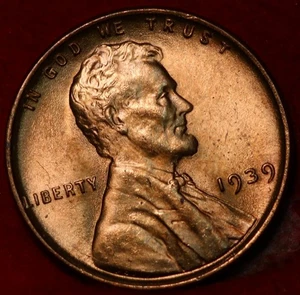 Uncirculated Red 1939 Philadelphia Mint Copper Lincoln Wheat Cent - Picture 1 of 2