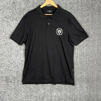 Phillip Plein Sport мужской черный короткий рукав Wolf логотип Polo размер Xxl роскошь - Изображение 1 из 4