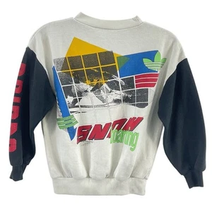 Adidas Vintage Snowboarding Boys XL White/Black Pullover Sweatshirt Preowned - Picture 1 of 5