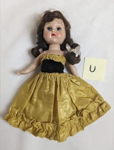 Vestido de salón vintage amarillo mostaza vestido sin etiquetar se adapta a muñeca Ginny (SIN MUÑECA) - Imagen 1 de 4