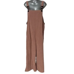 YESNO Overalls Mauve Dusty Rose Corduroy Ribbed Wide Leg Women's Size Medium - Picture 1 of 11