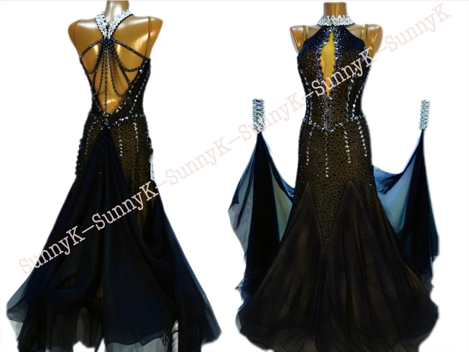 Vestido de Baile Hecho a Mano/Estándar Salón Competición Suave Vals Tango Disfraz Foto 1 de 1