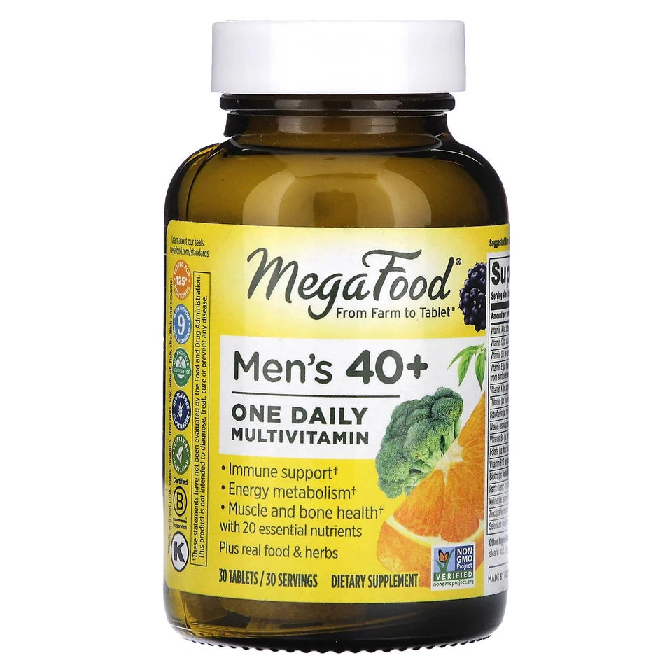 MegaFood Men Over 40 One Daily Iron Formula 30 Tablets
