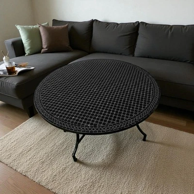 Zellij Round Patio & Garden Table, Outdoor Tile Dining Table Rustic Table Mosaic - Image 1 of 4