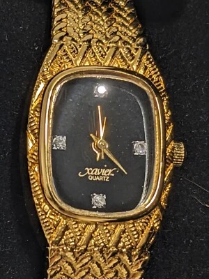 Vtg Xavier Masterpiece Diamond Women's Quartz Watch Goldtone New Battery: 8/6/24 - Image 1 of 4