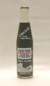 1984 Coca Cola SUPER BOWL XVIII COMMEMORATIVE BOTTLE vintage full Coke Tampa mp - Picture 1 of 6