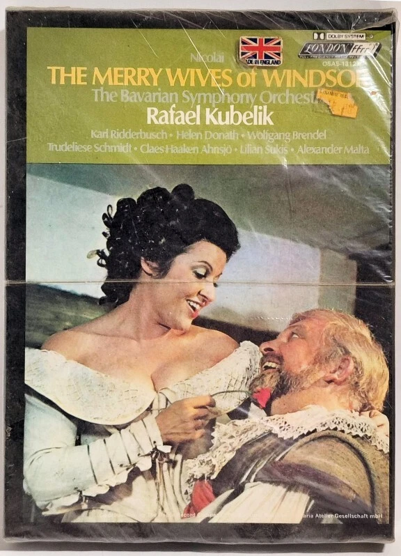 NICOLAI-MERRY WIVES OF WINDSOR-KUBELIK-LONDON 3-Cassett BOX SET-IMPORT-PROMO - Image 1 of 3