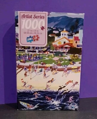 PUZZLE - WEEKEND IN  LAGUNA - 1000 pc -  Sure Lox 27 x 19 - NEW - tcgtoys. com - Image 1 of 4