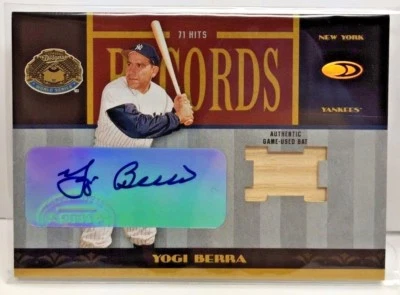 Yogi Berra 2004 Donruss Serie Mundial Records GU Bat Auto #'d 3/10 - NY YANKEES Foto 1 de 2