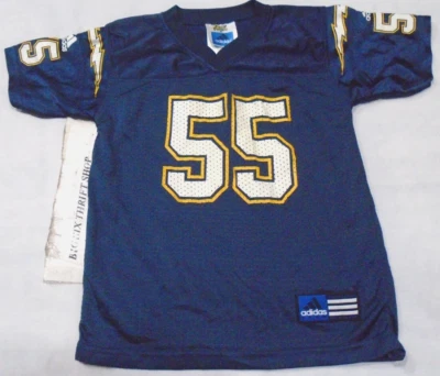 Camiseta de fútbol americano vintage Adidas Team San Diego Chargers NFL Seau talla 4 niño Foto 1 de 2