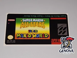 Super Mario All-Stars Super Mario World Snes Replacement Label Sticker Precut - Picture 1 of 1