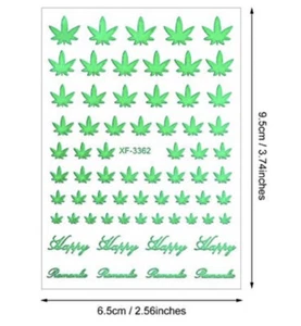 Blulu Pot Leaf Nail Art Sticker Sheet - Picture 1 of 1