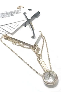 WHITE HOUSE BLACK MARKET BIJOUX GOLDTONE PENDANT NECKLACE NEW WITH TAGS - Picture 1 of 2