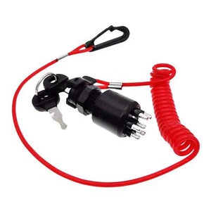 Interruptor de llave de encendido y cordón de seguridad para Evinrude Johnson 5005801 175974 - Imagen 1 de 6