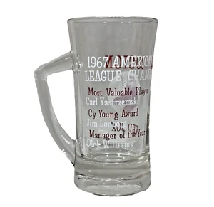 Boston Red Sox 1967 American League Champs Glass Beer Mug Carl Yastrzemski MVP - Picture 1 of 24
