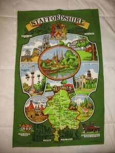 Souvenir Geschirrtuch Staffordshire Neu aus altem Lagerbestand 18" x 29" Baumwolle Richlin RL538 - Bild 1 von 7