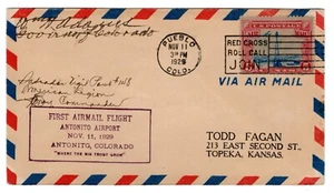 C11 on Airport Dedication & 1st Flight Pueblo CO 1929 Signed by Governor of CO - Picture 1 of 2
