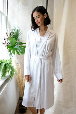 Fable & Eve 'Primrose Hill' Ladies Luxury White Modal Robe Dressing Gown SIZE 18 - Image 1 of 4