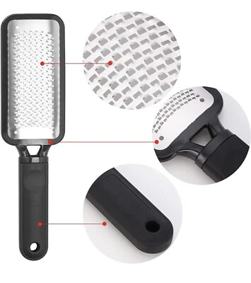 Juego de 2 piezas removedor de limas y callos para pies asas negras limas plateadas/azules Foto 1 de 3