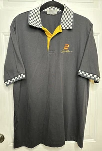 Vintage crystal springs Nascar rusty wallace #2 checkered polo XL black - Picture 1 of 6