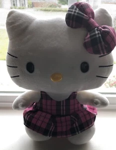 Ty San Rio Hello Kitty Beanbag Plush Cat White Pink Beanbag Stuffed Animal 6 in - Picture 1 of 4