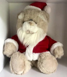 Vtg Parisian Santa Claus Suit Teddy Bear Plush Christmas Holiday Stuffed Animal - Picture 1 of 10