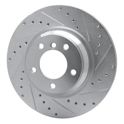 Dynamic Friction Drilled/Slotted Brake Rotor [Silver], 2006-2012 BMW 330I X1 - Image 1 of 3