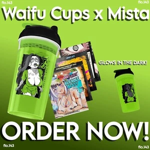 GamerSupps GG Waifu Cups x Mista GG w/ Sticker & Samples - GLOW IN THE DARK! - Picture 1 of 3