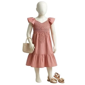 Speechless Kids Wanderer Mauve Size 16 NWT Flutter Sleeve Boho Tiered SunDress - Picture 1 of 13