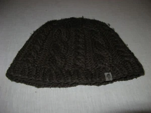 Womens Brown The North Face Cable Knit Street Style Winter Beanie Stocking Cap - Picture 1 of 5