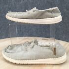 Hey Dude Shoes Youth 2 Wendy Lace Up Gray Linen Low Top Chukka Casual Comfort