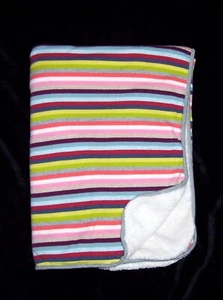 Manta Sherpa Baby Gap Rayas Crema Gris Rosa Azul Verde Granate Vacaciones 2016  - Imagen 1 de 2