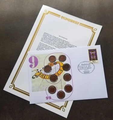 [SJ] Germany Special Date 99999 1999 FDC (coin cover) *rare - Image 1 of 4