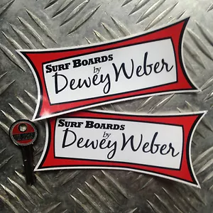 2x Dewey Webser surf stickers, vintage reproduction surf boards decals 57x130mm - Picture 1 of 1