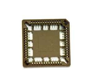 5pc PLCC SMT SMD IC Socket 52P pitch 1.27mm Tin plated Color = Brown RoHS Taiwan - Picture 1 of 4