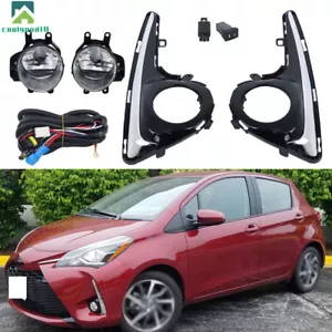 Pair of Fog Lights For 2018-2020 Toyota Yaris Hatchback Lamp w/Chrome Bezel Assy - Picture 1 of 14