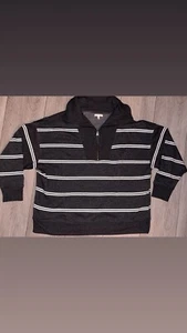 Maurice’s Women’s Size XXL 1/4 Zip Sweatshirt Striped Gray Excellent Condition  - Picture 1 of 6