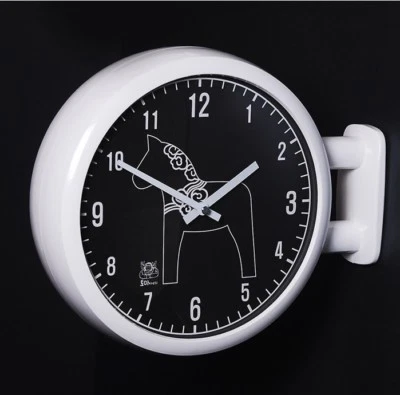 Reloj de pared de diseño de arte moderno de doble cara estación reloj decoración del hogar - unicornio BK Foto 1 de 4