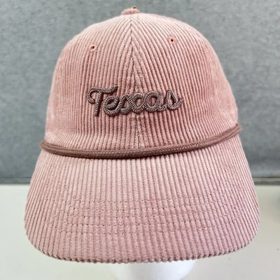 TEXAS Corduroy Ball Cap Hat Dusty Rose Embroidered Adjustable Baseball NWT - Image 1 of 4