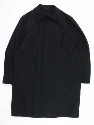 Marks and Spencer Men's Black Overcoat, Size M, Regular Fit - Image 1 of 4