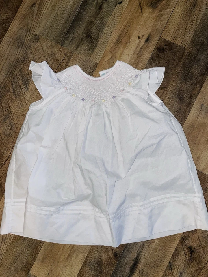 feltman brothers baby girl newborn White Smocked - Image 1 of 4