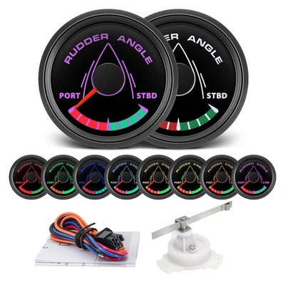 52mm Marine Boat Rudder Angle Indicator Gauge Meter 0-190 ohms W/ Mating Sensor - Image 1 of 4