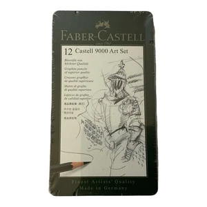 Faber-Castell CASTELL 9000 Art Set Graphite Drawing Sketching Pencils 12 in Tin - Picture 1 of 1