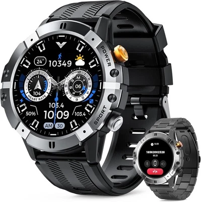 Smartwatch Uomo Militare Chiamata Bluetooth e Risposta Vivavoce 1.52" all'aperto - Immagine 1 di 4