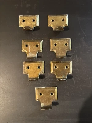 Lote de 7 tiradores de puerta de cajón de archivo índice elevador de marco de ventana de latón vintage Foto 1 de 4