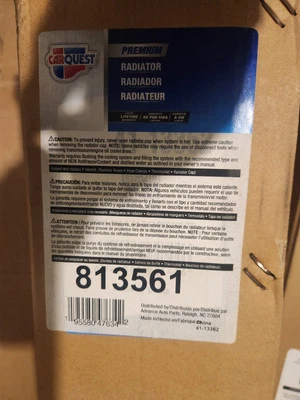Radiador Carquest 813561 para Ford Explorer 2013-2019 3,5 L V6 Foto 1 de 2
