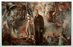 Vintage Eisenhower Painting Postcard Gettysburg Hall of Presidents - Picture 1 of 2